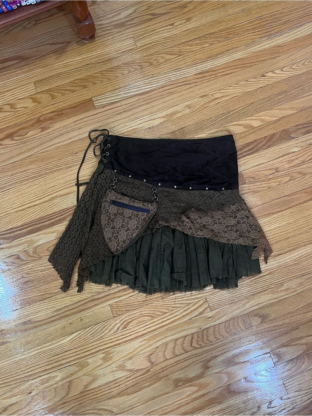 Vintage Y2k Whimsy Goth Layered Skirt